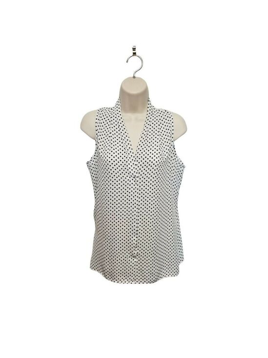 Violet & Claire Tops - Violet & Claire Women’s White & Black Polka Dotted Sleeveless Top Size M